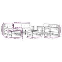 7-delige Loungeset met kussens massief hout wit - thumbnail