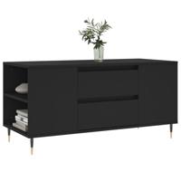 Salontafel 102x44,5x50 cm bewerkt hout zwart - thumbnail
