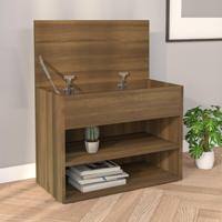 VidaXL Schoenenbank 60x30x45 cm bewerkt hout bruin eikenkleur - thumbnail