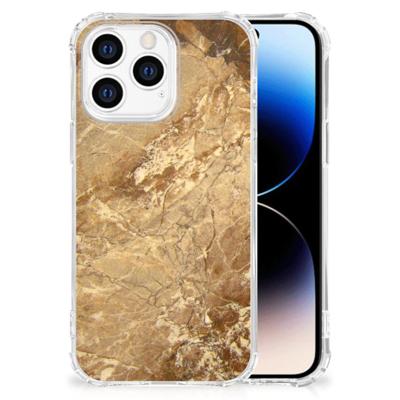 iPhone 14 Pro Anti-Shock Hoesje Marmer Creme iPhone 14 Pro Anti-Shock Hoesje Marmer Creme