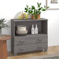 Dressoir HAMAR 85x35x80 cm massief grenenhout lichtgrijs - thumbnail
