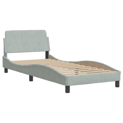Bed met matras fluweel lichtgrijs 80x200 cm