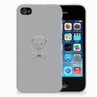 Apple iPhone 4 | 4s Telefoonhoesje met Naam Grijs Baby Olifant - thumbnail