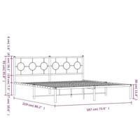 Bedframe met hoofdbord metaal zwart 183x213 cm - thumbnail