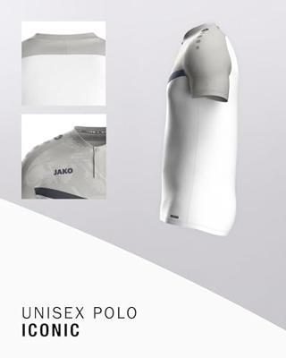 JAKO 6324 Polo Iconic - Wit/Zachtgrijs/Antra Light - L