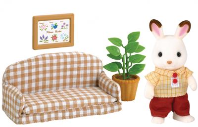 SYLVANIAN FAMILIES 5013 Papa Konijnchocolade en woonkamer