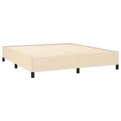 Bedframe zonder matras stof crèmekleurig 180x200 cm