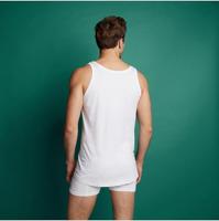 2-Pack Basics Heren singlet - 32298 - 100% Biologisch katoenen heren onderhemd - heren hemden wit - thumbnail