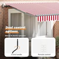 VidaXL Inklapbaar zonnescherm rood en wit 350 x 250 cm - thumbnail