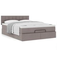 Bed met matras 140x190 cm stof taupe - thumbnail