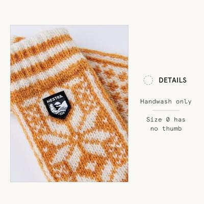 Hestra Kids' Nordic Want Kinderen Mustard / Offwhite 2