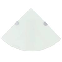 VidaXL Hoekschappen 2 st met chromen dragers 35x35 cm glas wit - thumbnail