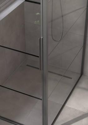 Saqu Devine industriële douchecabine met draaideur incl. antikalk 90x100x210cm mat zwart