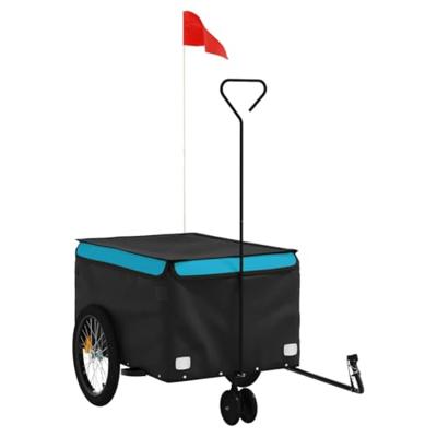 Fietstrailer 30 kg ijzer zwart en blauw - thumbnail