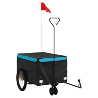 Fietstrailer 30 kg ijzer zwart en blauw - thumbnail