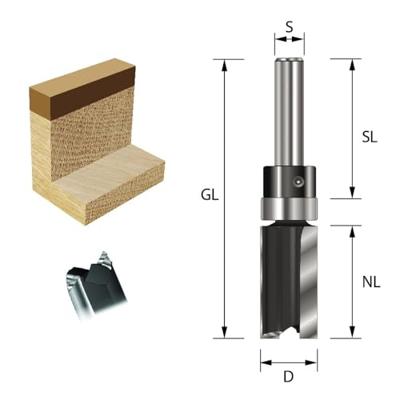 ENT Groeffrees HM 22x25x64mm, Met lager op kolf kolf 8mm - 7911660 - 7911660