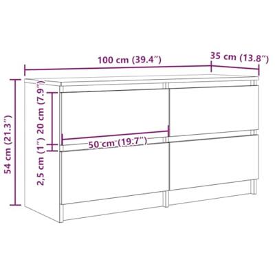 Tv-meubel 100x35x54 cm bewerkt hout gerookt eikenkleurig