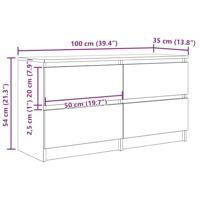 Tv-meubel 100x35x54 cm bewerkt hout gerookt eikenkleurig - thumbnail