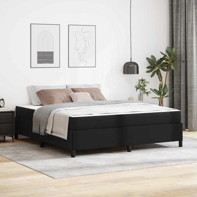 Bedframe met matras Zwart 180 x 200 cm Kunstleer