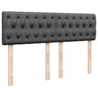 Boxspring met matras stof donkergrijs 160x200 cm - thumbnail
