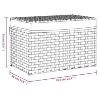 Wasmand met deksel 55,5x35x34 cm poly rattan grijs - thumbnail