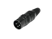 Hicon HI-X3CM-M XLR-connector Stekker, recht Aantal polen: 3 Zwart 1 stuk(s) - thumbnail