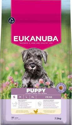 Eukanuba Puppyvoer met verse kip voor kleine rassen, premium droogvoer voor junior honden, 7,5 kg