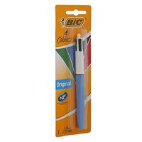 Bic 4 Colours Original 4-kleurenbalpen, medium, klassieke inktkleuren, lichaam blauw, op blister - thumbnail