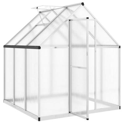 Tuinkas met basisframe 169x169x195 cm aluminium zilverkleurig