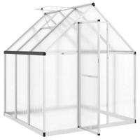 Tuinkas met basisframe 169x169x195 cm aluminium zilverkleurig - thumbnail