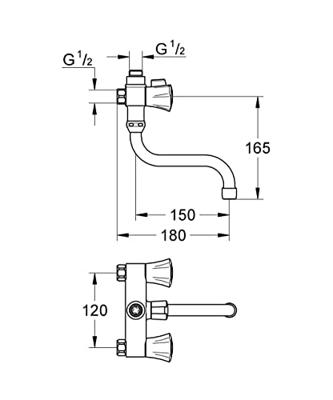 Grohe Costa L Douchekraan Met Omstel 12 cm Hartafstand Chroom