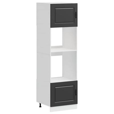 Ovenkasten 2 st Kalmar bewerkt hout zwart