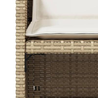Tuinstoelen 4 st met kussens poly rattan beige - thumbnail