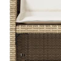 Tuinstoelen 4 st met kussens poly rattan beige - thumbnail