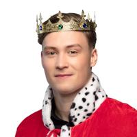 Metalen kroon Royalty goud - thumbnail