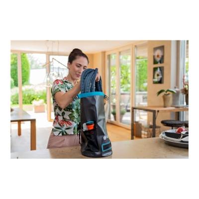 GARDENA textielslang liano 10 m met kraanverbindingsstuk binnenshuis set, met opbergtas (donkergrijs/oranje)