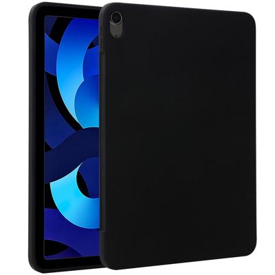 Accezz Liquid Silicone Backcover met penhouder iPad Air 5 (2022) / Air 4 (2020) Tablethoesje Zwart