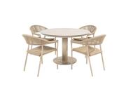 Sienna diningset met Sarah tafel latte printed keramiek rond dia. 120 cm Taste - Taste - thumbnail