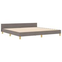 Bedframe met hoofdeinde Taupe 200 x 200 cm Stof - thumbnail