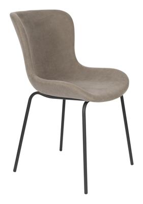 ZILT Eetkamerstoel 'Mauricio' Rib, kleur Grijs