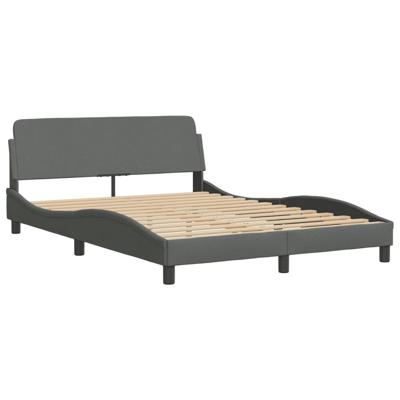 Bed met matras stof donkergrijs 120x200 cm - thumbnail