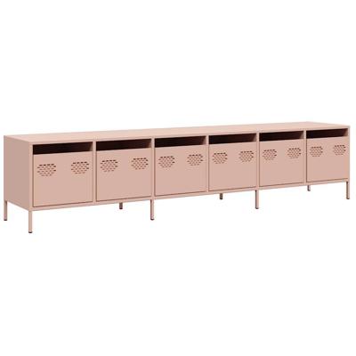 Tv-meubel 202x39x43,5 cm koudgewalst staal roze