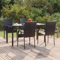 5-delige Tuinset poly rattan zwart - thumbnail