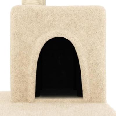Kattenmeubel met sisal krabpalen 123 cm crmekleurig - thumbnail