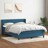 Boxspring met matras fluweel donkerblauw 160x210 cm - thumbnail