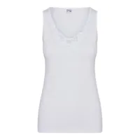 Dames spencer Beatrix - Katoen - Hoge rug - Katoenen onderhemd - Brede bandjes - Naadloos - L - Wit - L - L - L - thumbnail