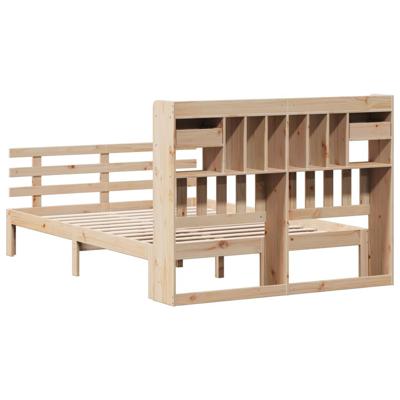Bed met boekenkast zonder matras massief grenenhout 140x200 cm - thumbnail