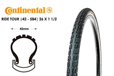 Continental Buitenband (42-584) 26/27.5-1/2 ride tour zwart refelectie - thumbnail