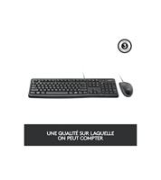 Toetsenbord Logitech Desktop MK120 Zwart Frans AZERTY AZERTY - thumbnail