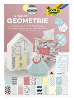 Papierblok folia geometrie 24x34cm 270gr 20vel ass